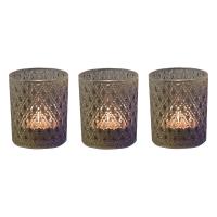 Aroma Grey Lustre 3 Tealight & Votive Holder Set Extra Image 1 Preview
